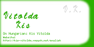 vitolda kis business card